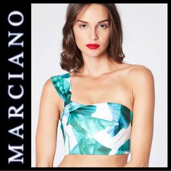 NWT Marciano Tahitian Palm Crop Top - Picture 2 of 11